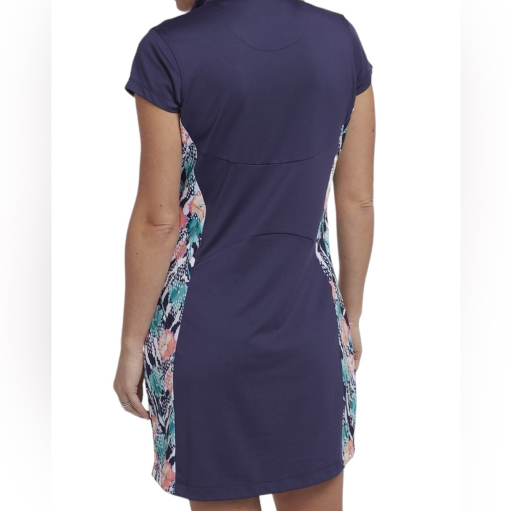 Pebble Beach Tropical Collection Pockets Short Sleeve Printed Panel Golf Dress M - Picture 3 of 16